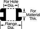 Image of Attribute. Front orientation. Contains Annotated. Grommets, Style 1.